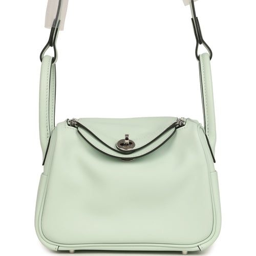 Hermes Mini Lindy II Vert Peppermint Swift Palladium Hardware