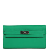 Hermes Kelly Long Wallet Menthe Chevre Mysore Palladium Hardware - Thumbnail View 1