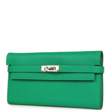Hermes Kelly Long Wallet Menthe Chevre Mysore Palladium Hardware - Thumbnail View 5