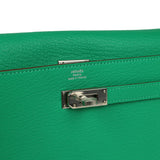 Hermes Kelly Long Wallet Menthe Chevre Mysore Palladium Hardware - Thumbnail View 7