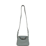 Hermes Mini Lindy II Gris Pantin Clemence Palladium Hardware