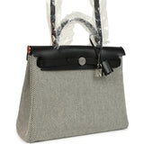 Hermes Herbag Zip PM 31 Black Vache Hunter and Ecru-Black Criss Viking Canvas Palladium Hardware - Thumbnail View 2