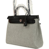 Hermes Herbag Zip PM 31 Black Vache Hunter and Ecru-Black Criss Viking Canvas Palladium Hardware - Thumbnail View 4