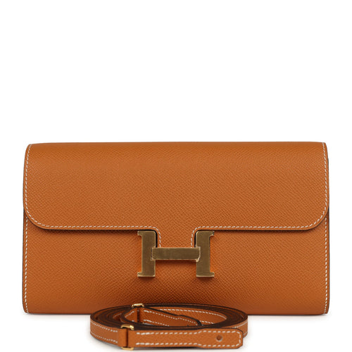 Hermes Constance Wallet To Go Toffee Epsom Gold Hardware
