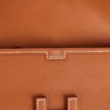 Hermes Jige Duo Clutch Gold Swift Palladium Hardware