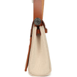 Hermes Herbag Zip 20 Mini Ecru and Beige Toile H Canvas and Fauve Vache Hunter Palladium Hardware - Thumbnail View 4