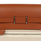 Hermes Herbag Zip 20 Mini Ecru and Beige Toile H Canvas and Fauve Vache Hunter Palladium Hardware - Thumbnail View 7