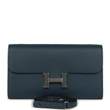 Hermes Constance Wallet To Go  Bleu De Prusse Evercolor Palladium Hardware