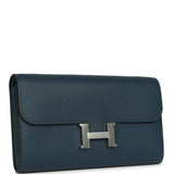 Hermes Constance Wallet To Go  Bleu De Prusse Evercolor Palladium Hardware