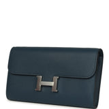 Hermes Constance Wallet To Go  Bleu De Prusse Evercolor Palladium Hardware