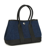 Hermes Garden Party Neo 23 Denim Moyen and Black Negonda Palladium Hardware