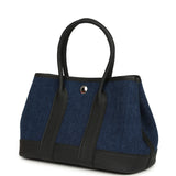 Hermes Garden Party Neo 23 Denim Moyen and Black Negonda Palladium Hardware