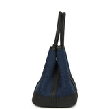 Hermes Garden Party Neo 23 Denim Moyen and Black Negonda Palladium Hardware