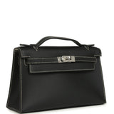 Hermes Special Order (HSS) Kelly Pochette Black Verso Swift Palladium Hardware