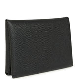 Hermes Calvi Duo Card Holder Black Epsom Palladium Hardware - Thumbnail View 2