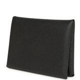Hermes Calvi Duo Card Holder Black Epsom Palladium Hardware - Thumbnail View 3