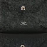 Hermes Calvi Duo Card Holder Black Epsom Palladium Hardware - Thumbnail View 8
