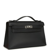 Hermes Kelly Pochette Black Swift Palladium Hardware
