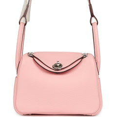 Hermes Mini Lindy II Rose Sakura Verso Swift Palladium Hardware