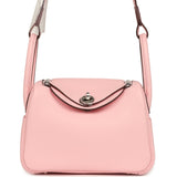 Hermes Mini Lindy II Rose Sakura Verso Swift Palladium Hardware