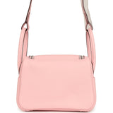 Hermes Mini Lindy II Rose Sakura Verso Swift Palladium Hardware