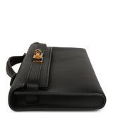 Pre-owned Hermes Kelly Cut Black Swift Gold Hardware