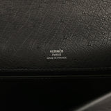 Hermes Kelly Pochette Black Ostrich Palladium Hardware