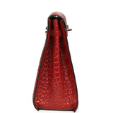 Vintage Hermes Kelly Danse Rouge H Matte Alligator Palladium Hardware