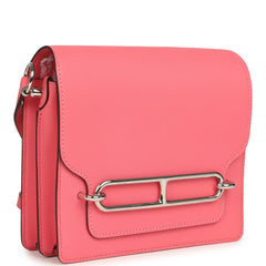 Hermes Mini Sac Roulis Rose Azalee Swift Palladium Hardware