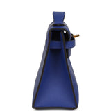 Hermes Kelly Pochette Bleu Electric Swift Gold Hardware