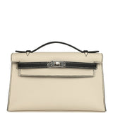 Hermes Special Order (HSS) Kelly Pochette Beton and Black Swift Palladium Hardware
