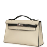 Hermes Special Order (HSS) Kelly Pochette Beton and Black Swift Palladium Hardware