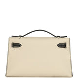 Hermes Special Order (HSS) Kelly Pochette Beton and Black Swift Palladium Hardware