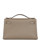 Hermes Special Order (HSS) Kelly Pochette Gris Asphalte Verso Swift Permabrass Hardware - Thumbnail View 4