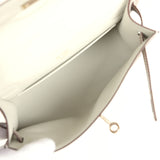 Hermes Special Order (HSS) Kelly Pochette Gris Asphalte Verso Swift Permabrass Hardware - Thumbnail View 8