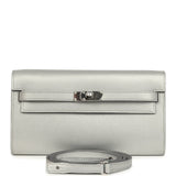 Hermes Kelly Wallet To Go Argent Chevre Chamkilight Palladium Hardware