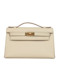 Hermes Special Order (HSS) Kelly Pochette Beton Verso Swift Gold Hardware