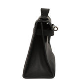 Vintage Hermes Kelly Pochette Black Swift Palladium Hardware