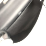Vintage Hermes Kelly Pochette Black Swift Palladium Hardware