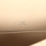 Hermes Kelly Pochette Craie Ostrich Palladium Hardware
