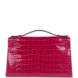 Hermes Kelly Pochette Rose Pourpre Shiny Alligator Palladium Hardware - Thumbnail View 4