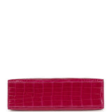 Hermes Kelly Pochette Rose Pourpre Shiny Alligator Palladium Hardware - Thumbnail View 6