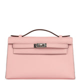 Hermes Kelly Pochette Rose Sakura Swift Palladium Hardware