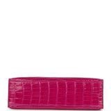 Hermes Kelly Pochette Rose Scheherazade Shiny Alligator Gold Hardware - Thumbnail View 6