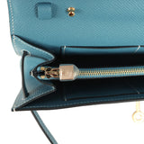 Hermes Kelly Wallet To Go Blue Jean Epsom Gold Hardware