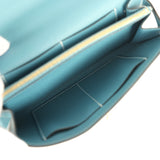 Hermes Kelly Wallet To Go Blue Jean Epsom Gold Hardware