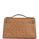 Hermes Kelly Pochette Chai Ostrich Gold Hardware