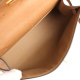 Hermes Kelly Pochette Chai Ostrich Gold Hardware