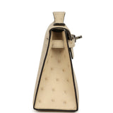 Hermes Kelly Pochette Parchemin Ostrich Palladium Hardware