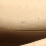Hermes Kelly Pochette Parchemin Ostrich Palladium Hardware